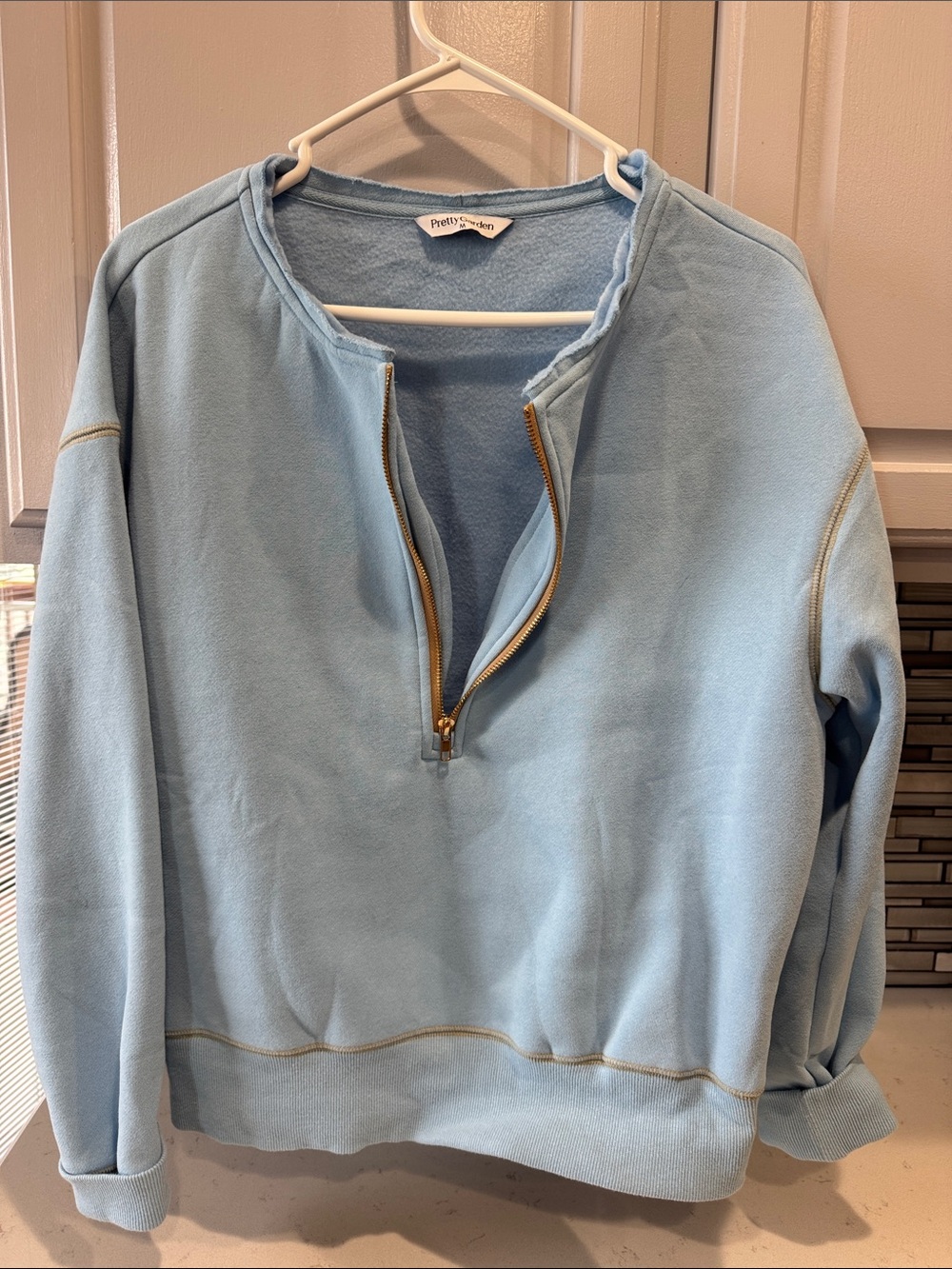 Pretty & Kate Light Blue Half-Zip Sweatshirt